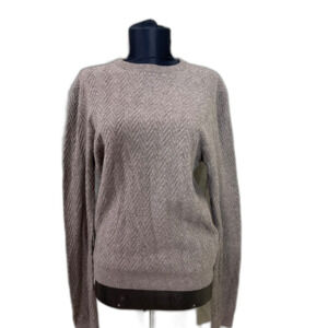 Reiss Ribbed Herringbone knit Sweater women’s Size M Wool alpaca blend heather